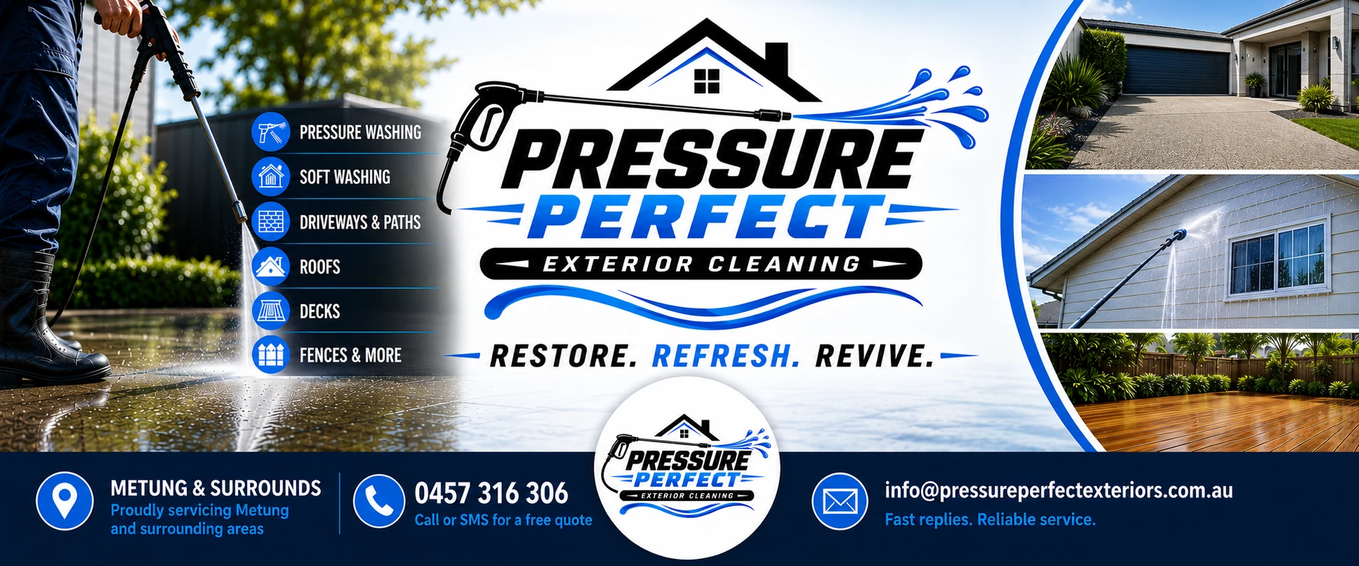 Pressure Perfect Exterior Cleaning branded service showcase
